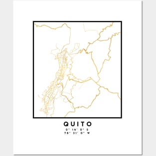 QUITO ECUADOR CITY STREET MAP ART Posters and Art